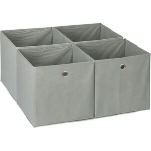 RELAXDAYS Set van 4 opvouwbare stoffen opbergdozen, 30x30x30cm, Grijs RELAXDAYS Set van 4 opvouwbare stoffen opbergdozen, 30x30x30cm, Grijs