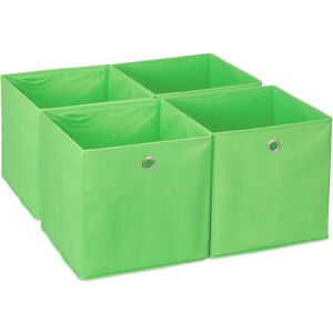 RELAXDAYS Storage Boxes - Foldable 4-Piece Set, 30x30x30cm, Green RELAXDAYS Storage Boxes - Foldable 4-Piece Set, 30x30x30cm, Green