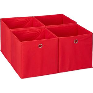 Relaxdays Set van 4 Stoffen Opbergdozen in Vouwbare Vorm Relaxdays Set van 4 Stoffen Opbergdozen in Vouwbare Vorm
