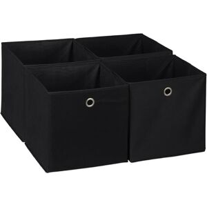Relaxdays Storage Box Set - 30x30x30 cm - Foldable, Black Relaxdays Storage Box Set - 30x30x30 cm - Foldable, Black