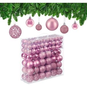 Relaxdays - 150 Pink Christmas Baubles - Christmas Tree Decorations Relaxdays - 150 Pink Christmas Baubles - Christmas Tree Decorations