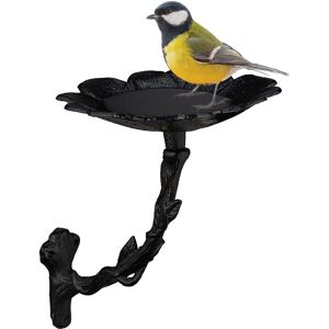 Relaxdays Cast Iron Bird Waterer - Wall Mount, Weatherproof, 21x17x22cm Relaxdays Cast Iron Bird Waterer - Wall Mount, Weatherproof, 21x17x22cm