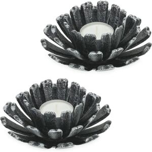 RELAXDAYS Portacandele - Set da 2, Flower, Cast Iron, Indoor Outdoor - Candle Holders RELAXDAYS Portacandele - Set da 2, Flower, Cast Iron, Indoor Outdoor - Candle Holders