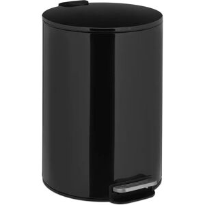 Relaxdays Black 12L Trash Can with Soft-close Lid Relaxdays Black 12L Trash Can with Soft-close Lid