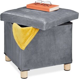 RELAXDAYS Pouf Storage Ottoman - Multifunctional Velvet Footrest RELAXDAYS Pouf Storage Ottoman - Multifunctional Velvet Footrest