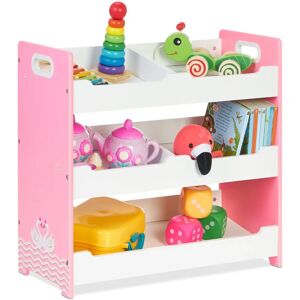 Relaxdays Child Toy Shelf White Pink - Toy Organizer, 5 Compartments Relaxdays Child Toy Shelf White Pink - Toy Organizer, 5 Compartments