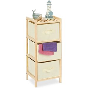 Relaxdays Wooden Bathroom Cabinet with 3 Foldable Baskets - Bathroom Storage Relaxdays Wooden Bathroom Cabinet with 3 Foldable Baskets - Bathroom Storage