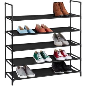Relaxdays Shoe Rack - 5 Shelves - Fits 20 Pairs - Black Relaxdays Shoe Rack - 5 Shelves - Fits 20 Pairs - Black