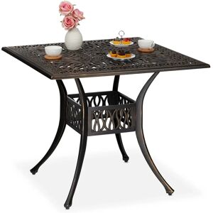 Relaxdays Garden Table with Umbrella Hole - Cast Aluminum - 75x90x90 cm - Black Bronze Relaxdays Garden Table with Umbrella Hole - Cast Aluminum - 75x90x90 cm - Black Bronze