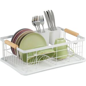 Relaxdays Dish Drying Rack - White Relaxdays Dish Drying Rack - White