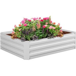 Relaxdays Metal Garden Bed - 30x120x90cm - White - Raised Bed for Vegetables & Flowers Relaxdays Metal Garden Bed - 30x120x90cm - White - Raised Bed for Vegetables & Flowers