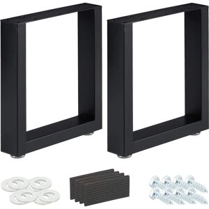 Relaxdays Set di 2 Gambe da Tavolo Industriali - 40x43cm - Nero Relaxdays Set di 2 Gambe da Tavolo Industriali - 40x43cm - Nero