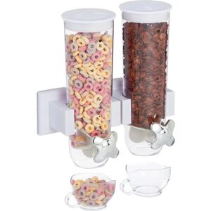 Relaxdays Double Wall-Mounted Cereal Dispenser - Suitable for Nuts & Candies Relaxdays Double Wall-Mounted Cereal Dispenser - Suitable for Nuts & Candies