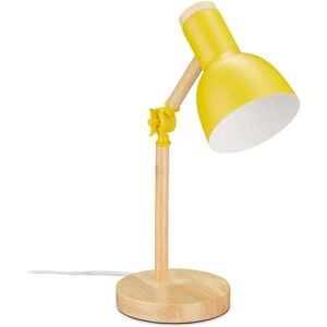 Relaxdays Lampe de Bureau Bois Métal - Lumière Rétro Ajustable Relaxdays Lampe de Bureau Bois Métal - Lumière Rétro Ajustable