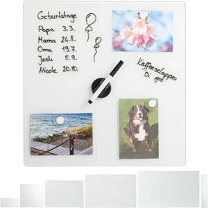 Relaxdays White Glass Magnetic Board - Wall Mountable Organizer Relaxdays White Glass Magnetic Board - Wall Mountable Organizer