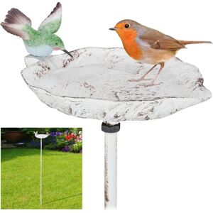 Relaxdays Bird Waterer White - Garden Decor & Feeder Relaxdays Bird Waterer White - Garden Decor & Feeder