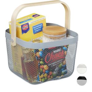 RELAXDAYS Storage Basket - Metal & Wood - 17.5x26x24.5cm RELAXDAYS Storage Basket - Metal & Wood - 17.5x26x24.5cm