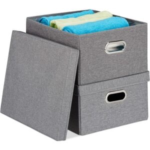 Set di contenitori Relaxdays con 2 scatole - Grigio Set di contenitori Relaxdays con 2 scatole - Grigio