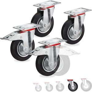 Relaxdays Heavy Duty Casters - 160mm, 4 pcs, 2 with brakes Relaxdays Heavy Duty Casters - 160mm, 4 pcs, 2 with brakes