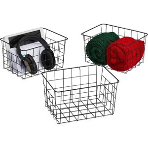 Relaxdays Metal Storage Baskets - Versatile Wire Grid Organizers Relaxdays Metal Storage Baskets - Versatile Wire Grid Organizers