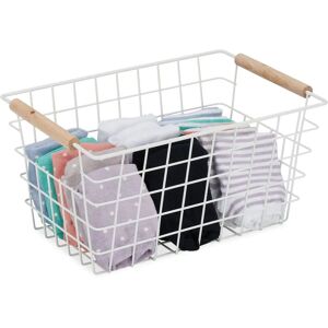 Relaxdays Wire Mesh Storage Basket - 16x31x21 cm - White Relaxdays Wire Mesh Storage Basket - 16x31x21 cm - White