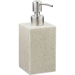 Relaxdays Zeepdispenser - 300 ml, Crème, Zilver Relaxdays Zeepdispenser - 300 ml, Crème, Zilver