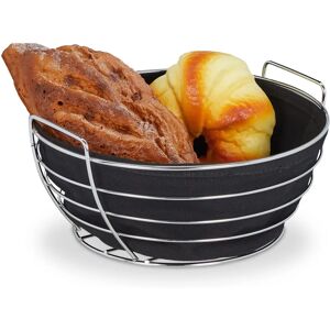 Relaxdays Bread Basket - Metal, Removable Fabric Lining, 23cm Relaxdays Bread Basket - Metal, Removable Fabric Lining, 23cm
