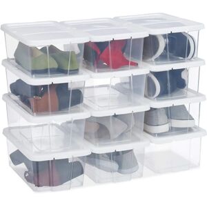 RELAXDAYS White Stackable Shoe Storage Box Set - Shoe Organizer RELAXDAYS White Stackable Shoe Storage Box Set - Shoe Organizer