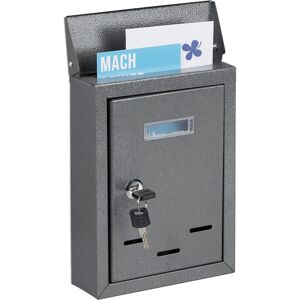 RELAXDAYS Grey Mailbox with Name Plate - 26.5x19x6.5 cm RELAXDAYS Grey Mailbox with Name Plate - 26.5x19x6.5 cm
