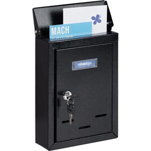 Relaxdays Metal Mailbox with Nameplate - 26.5x19x6.5 cm - Black Relaxdays Metal Mailbox with Nameplate - 26.5x19x6.5 cm - Black