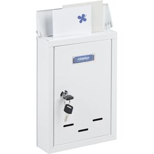 Relaxdays White Wall Mailbox with Nameplate - Mailbox Relaxdays White Wall Mailbox with Nameplate - Mailbox