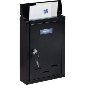 Relaxdays Wall-Mounted Mailbox with Name Plate - Metal, 2 Keys - Narrow, 30.5x21x7 cm Relaxdays Wall-Mounted Mailbox with Name Plate - Metal, 2 Keys - Narrow, 30.5x21x7 cm