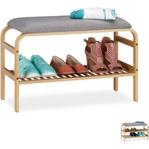 Relaxdays Bamboo Shoe Storage Bench - Shoe Organizer, 46x69x30cm Relaxdays Bamboo Shoe Storage Bench - Shoe Organizer, 46x69x30cm
