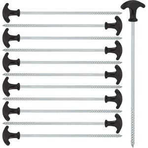 Relaxdays Steel Screw Pegs - Heavy-duty Tent Stakes - 12 pcs Relaxdays Steel Screw Pegs - Heavy-duty Tent Stakes - 12 pcs