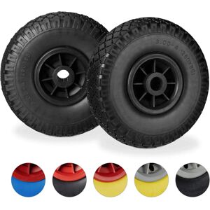 Relaxdays Wheel Set - 3.00-4, Black - Garden Cart Replacement Wheels Relaxdays Wheel Set - 3.00-4, Black - Garden Cart Replacement Wheels
