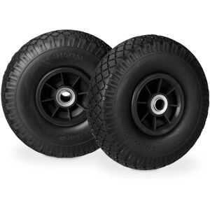 Relaxdays Garden Cart Wheels Set - 3.00-4, Black, 2 pcs Relaxdays Garden Cart Wheels Set - 3.00-4, Black, 2 pcs