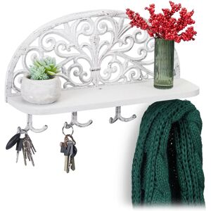 Relaxdays Wall Coat Rack with Shelf - Rustic Vintage Decor Relaxdays Wall Coat Rack with Shelf - Rustic Vintage Decor