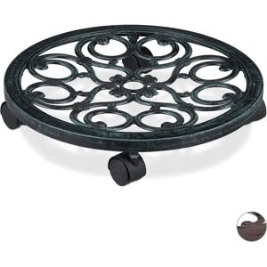 Relaxdays - Aluminum Plant Stand with Wheels - 38cm - Green - Plant Support Relaxdays - Aluminum Plant Stand with Wheels - 38cm - Green - Plant Support