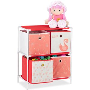 Relaxdays Toy Shelf with 4 Boxes Swan Princess - Toy Shelf Relaxdays Toy Shelf with 4 Boxes Swan Princess - Toy Shelf