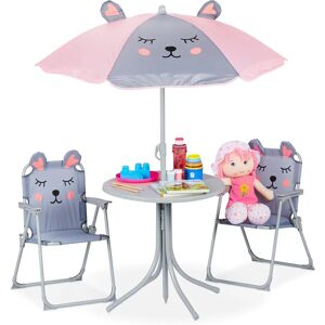 Relaxdays Children's Garden Furniture Set - Mouse Motif, Gray Relaxdays Children's Garden Furniture Set - Mouse Motif, Gray