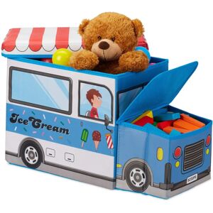 Relaxdays Kinderspielzeug-Aufbewahrungsbank - Blau - 50L Relaxdays Kinderspielzeug-Aufbewahrungsbank - Blau - 50L
