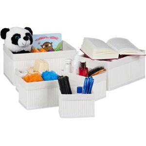Relaxdays Storage Basket Set - Bamboo, Fabric, 6pcs Relaxdays Storage Basket Set - Bamboo, Fabric, 6pcs
