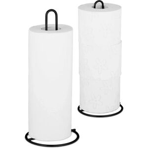 Relaxdays Kitchen & Toilet Roll Holder Set - 32x13 cm - Black Relaxdays Kitchen & Toilet Roll Holder Set - 32x13 cm - Black
