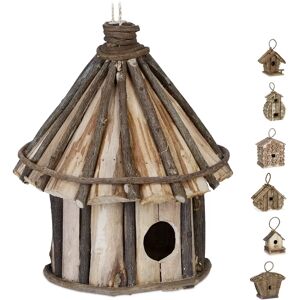 RELAXDAYS Birdhouse Natural Wooden Outdoor Decoration - Bird House RELAXDAYS Birdhouse Natural Wooden Outdoor Decoration - Bird House