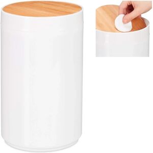 RELAXDAYS White Bamboo Compact Bathroom Trash Bin - Waste Basket RELAXDAYS White Bamboo Compact Bathroom Trash Bin - Waste Basket