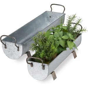 Relaxdays Zinc Planters Set of 2 - Garden or Indoor Decor Relaxdays Zinc Planters Set of 2 - Garden or Indoor Decor