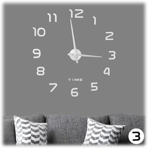Relaxdays Silver DIY Wall Clock with 3D Numbers Relaxdays Silver DIY Wall Clock with 3D Numbers
