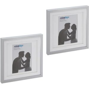 Relaxdays - Set of 2 Square Photo Frames - Wall & Table - Silver Relaxdays - Set of 2 Square Photo Frames - Wall & Table - Silver