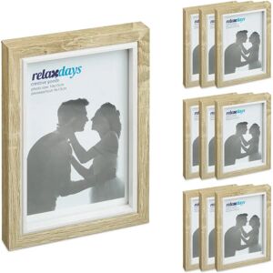 Relaxdays 10-Piece Wood Effect Photo Frame Set - 10x15cm Relaxdays 10-Piece Wood Effect Photo Frame Set - 10x15cm