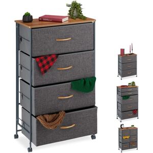 Relaxdays Gray Mobile Storage Cabinet with 3-6 Drawers Relaxdays Gray Mobile Storage Cabinet with 3-6 Drawers